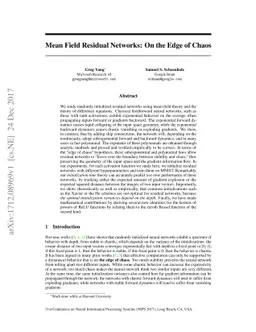 Mean Field Residual Networks: On the Edge of Chaos