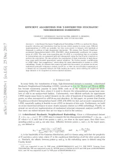 Efficient Algorithms for t-distributed Stochastic Neighborhood Embedding