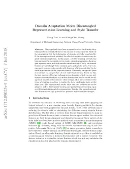Domain Adaptation Meets Disentangled Representation Learning and Style
  Transfer
