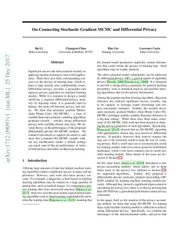 On Connecting Stochastic Gradient MCMC and Differential Privacy