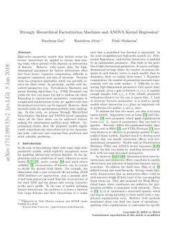 Strongly Hierarchical Factorization Machines and ANOVA Kernel Regression