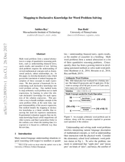 Mapping to Declarative Knowledge for Word Problem Solving