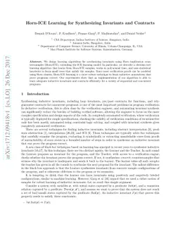 Horn-ICE Learning for Synthesizing Invariants and Contracts