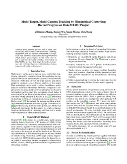 Multi-Target, Multi-Camera Tracking by Hierarchical Clustering: Recent
  Progress on DukeMTMC Project