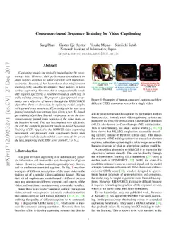 Consensus-based Sequence Training for Video Captioning