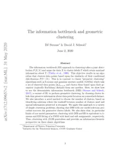 The information bottleneck and geometric clustering