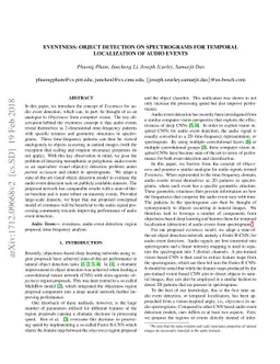 Eventness: Object Detection on Spectrograms for Temporal Localization of
  Audio Events