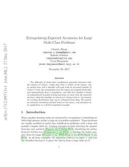 Extrapolating Expected Accuracies for Large Multi-Class Problems
