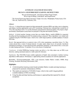 Automatic Analysis of EEGs Using Big Data and Hybrid Deep Learning
  Architectures