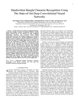 Handwritten Bangla Character Recognition Using The State-of-Art Deep
  Convolutional Neural Networks