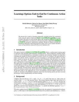 Learnings Options End-to-End for Continuous Action Tasks