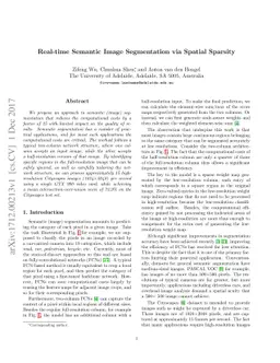 Real-time Semantic Image Segmentation via Spatial Sparsity