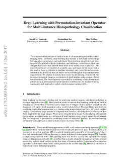 Deep Learning with Permutation-invariant Operator for Multi-instance
  Histopathology Classification