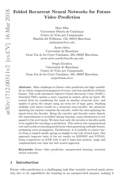 Folded Recurrent Neural Networks for Future Video Prediction