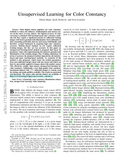 Unsupervised Learning for Color Constancy