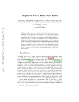 Progressive Neural Architecture Search