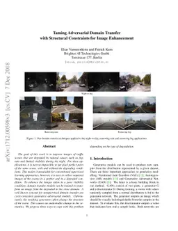 Taming Adversarial Domain Transfer with Structural Constraints for Image
  Enhancement