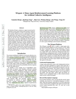 MAgent: A Many-Agent Reinforcement Learning Platform for Artificial
  Collective Intelligence