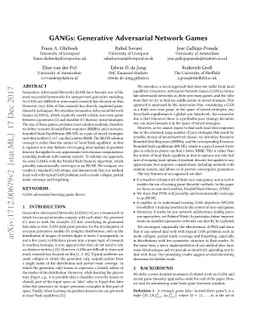 GANGs: Generative Adversarial Network Games