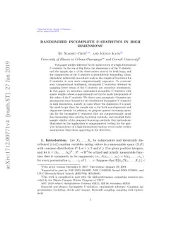 Randomized incomplete $U$-statistics in high dimensions
