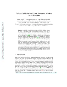 End-to-End Relation Extraction using Markov Logic Networks
