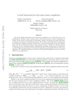 A dual framework for low-rank tensor completion