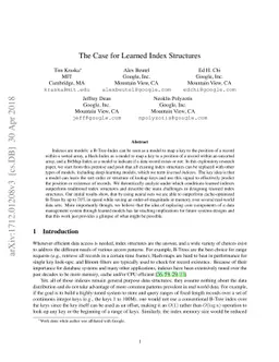 The Case for Learned Index Structures