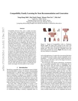 Compatibility Family Learning for Item Recommendation and Generation