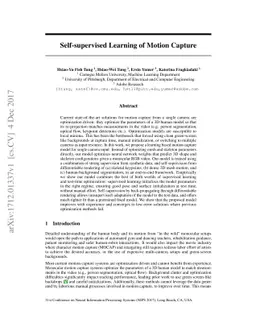 Self-supervised Learning of Motion Capture