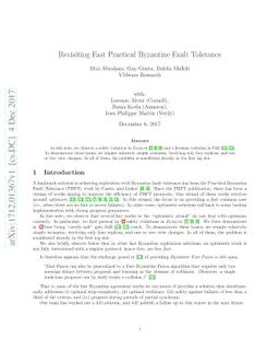 Revisiting Fast Practical Byzantine Fault Tolerance