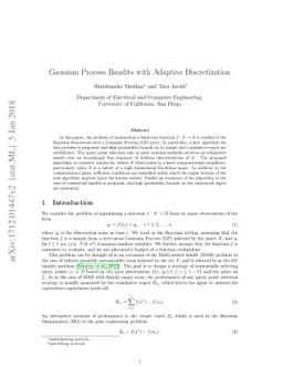 Gaussian Process bandits with adaptive discretization