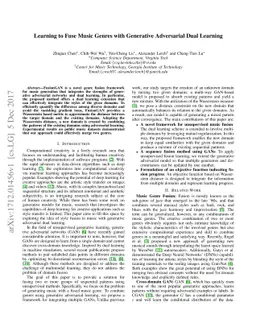 Learning to Fuse Music Genres with Generative Adversarial Dual Learning