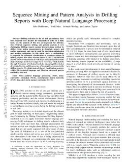 Sequence Mining and Pattern Analysis in Drilling Reports with Deep
  Natural Language Processing