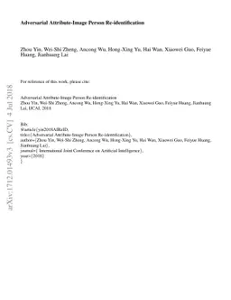 Adversarial Attribute-Image Person Re-identification