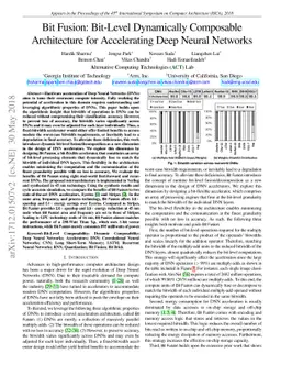 Bit Fusion: Bit-Level Dynamically Composable Architecture for
  Accelerating Deep Neural Networks