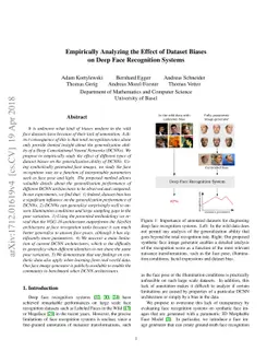 Empirically Analyzing the Effect of Dataset Biases on Deep Face
  Recognition Systems