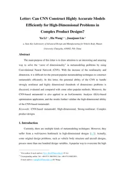Can CNN Construct Highly Accurate Models Efficiently for
  High-Dimensional Problems in Complex Product Designs?