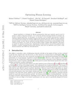 Optimizing Human Learning