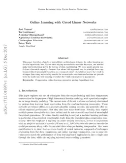 Online Learning with Gated Linear Networks