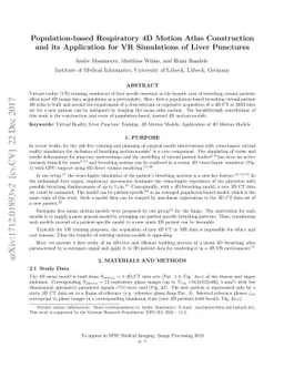 Population-based Respiratory 4D Motion Atlas Construction and its
  Application for VR Simulations of Liver Punctures