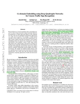 Co-domain Embedding using Deep Quadruplet Networks for Unseen Traffic
  Sign Recognition