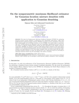 On the nonparametric maximum likelihood estimator for Gaussian location
  mixture densities with application to Gaussian denoising