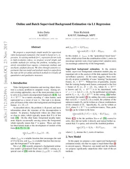 Online and Batch Supervised Background Estimation via L1 Regression