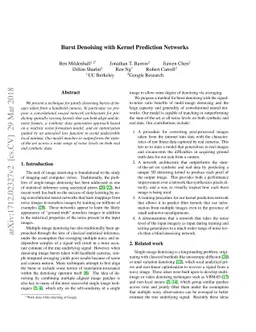 Burst Denoising with Kernel Prediction Networks