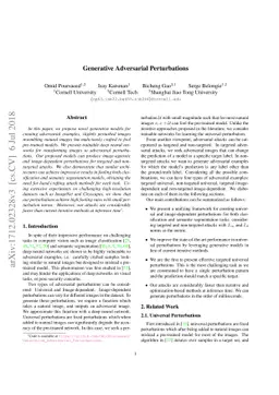 Generative Adversarial Perturbations