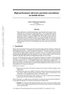 High performance ultra-low-precision convolutions on mobile devices