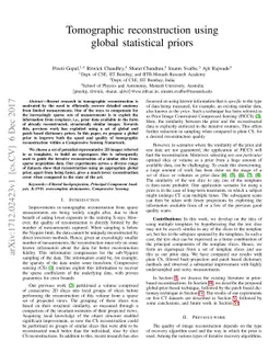 Tomographic Reconstruction using Global Statistical Prior