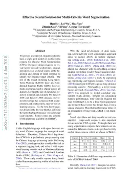 Effective Neural Solution for Multi-Criteria Word Segmentation