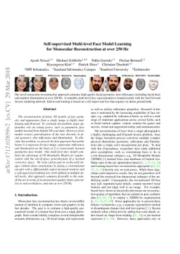 Self-supervised Multi-level Face Model Learning for Monocular
  Reconstruction at over 250 Hz