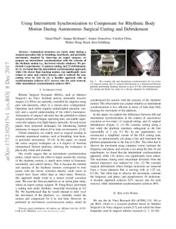 Using Intermittent Synchronization to Compensate for Rhythmic Body
  Motion During Autonomous Surgical Cutting and Debridement